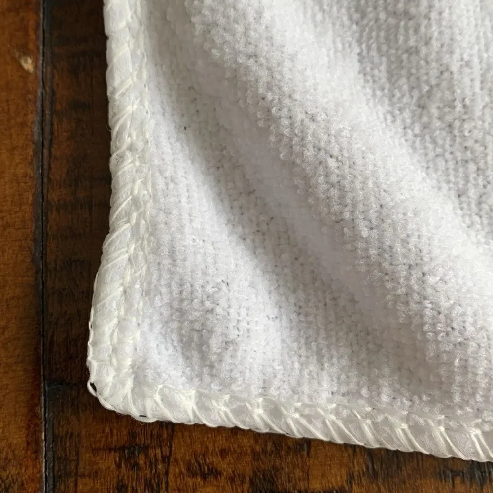 Set of 5 White Ultra Absorbent Soft Hand Face Gym Guest Towels 20”x10” Reusable